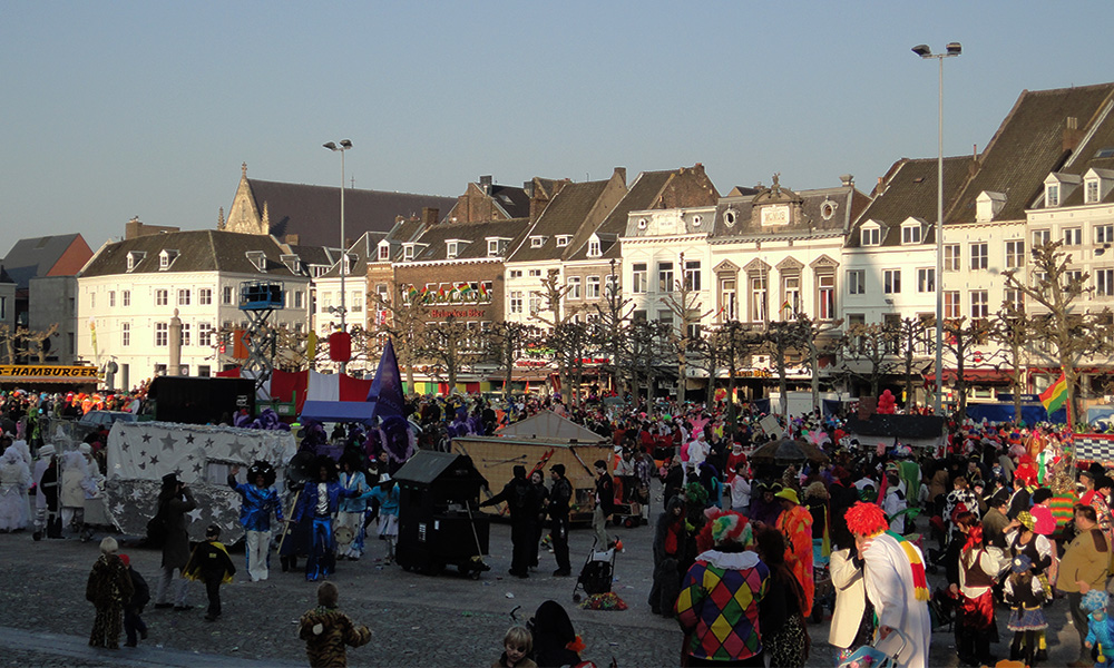 Dutch Carnaval celebration on the main square of Maastricht 